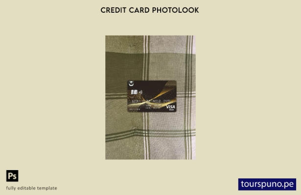 listo para imprimir plantilla frontal de aspecto fotográfico de tarjeta visa  58